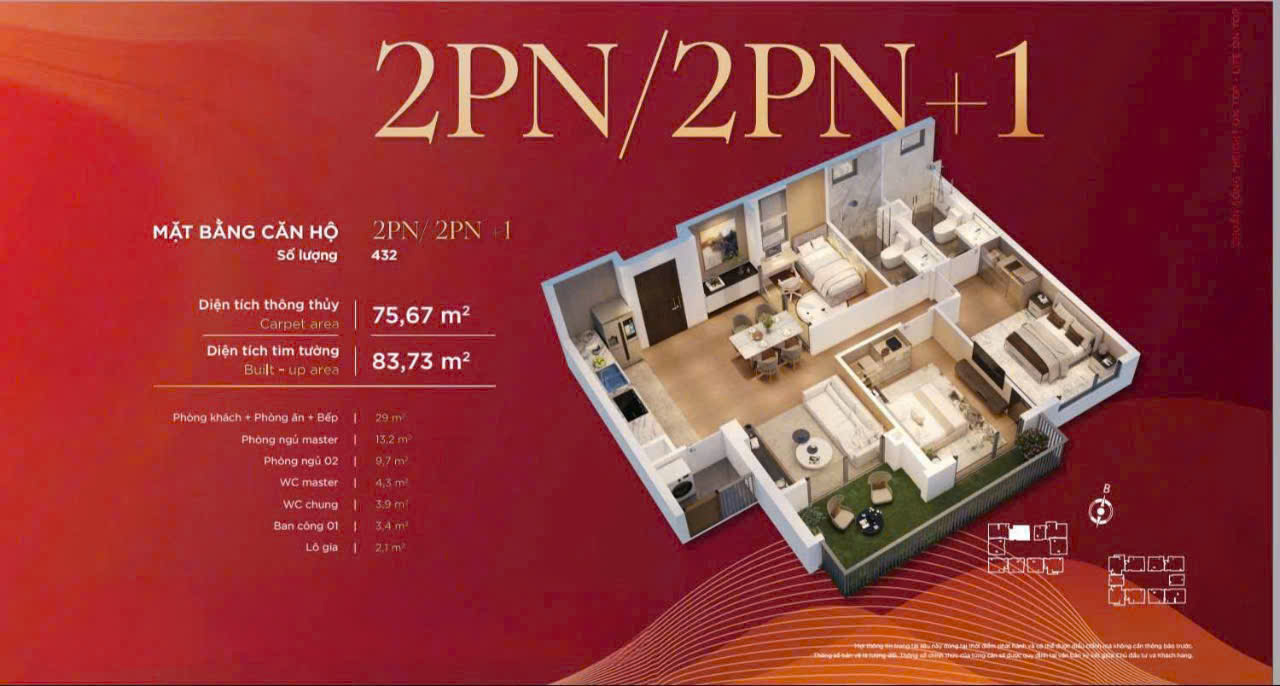 Read more about the article THIẾT KẾ CĂN HỘ 2 NGỦ + 1 CĂN HỘ CAO CẤP DIAMOND HILL THÁI NGUYÊN